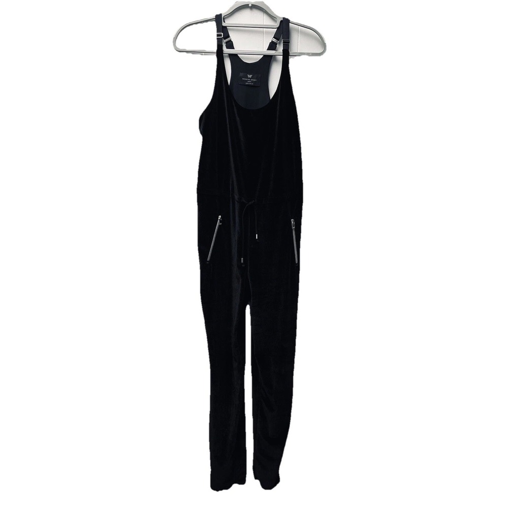 Heroine Sport S Black Velour Jumpsuit Romper Indie Peasant Gypsy Boho Capsule